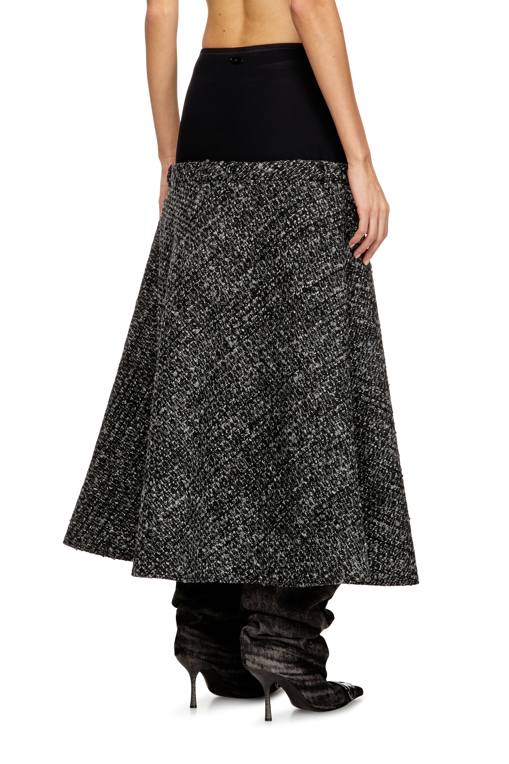 Women's Bouclé skirt with stretch waist Black