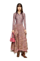 Women's Brushed bouclé skirt with frayed hem Pink