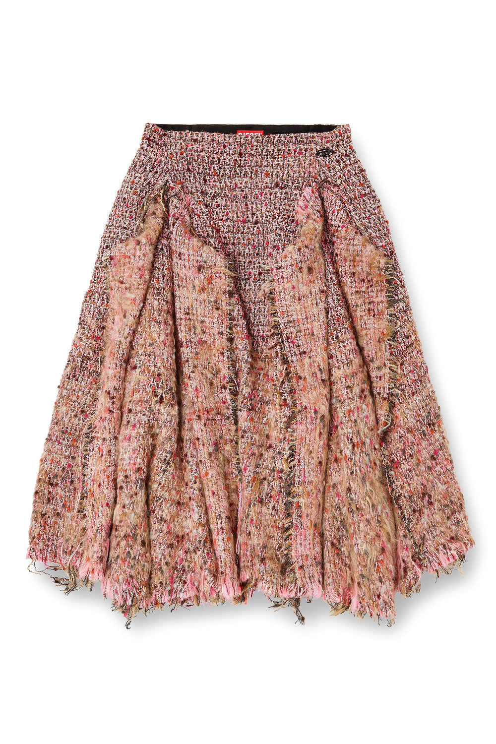 Women's Brushed bouclé skirt with frayed hem Pink