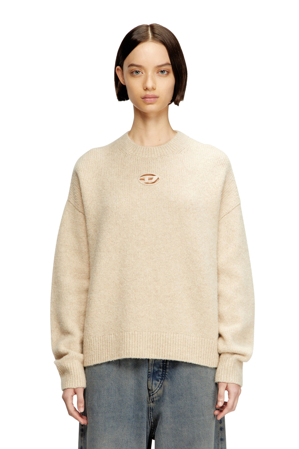 Women's Jumper in wool and alpaca blend Beige