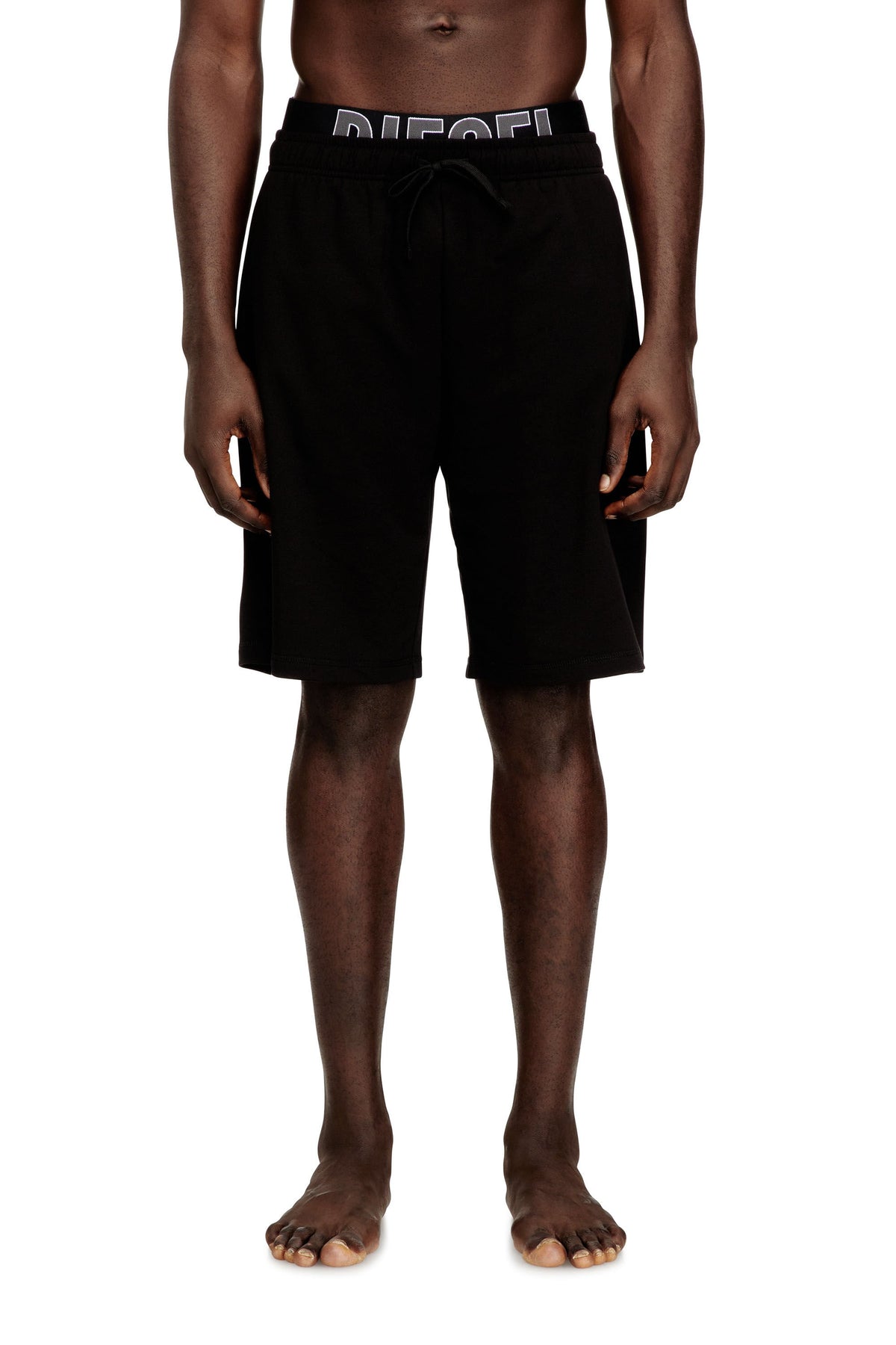 Men's Cotton lounge shorts with Diesel logo Black