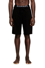 Men's Cotton lounge shorts with Diesel logo Black
