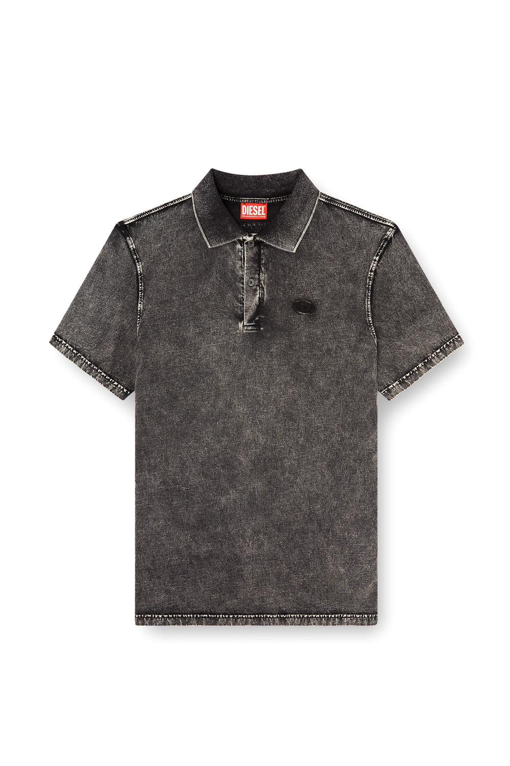 Men's Polo shirt in denim-effect jersey Grey