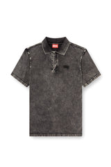 Men's Polo shirt in denim-effect jersey Grey