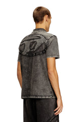 Men's Polo shirt in denim-effect jersey Grey