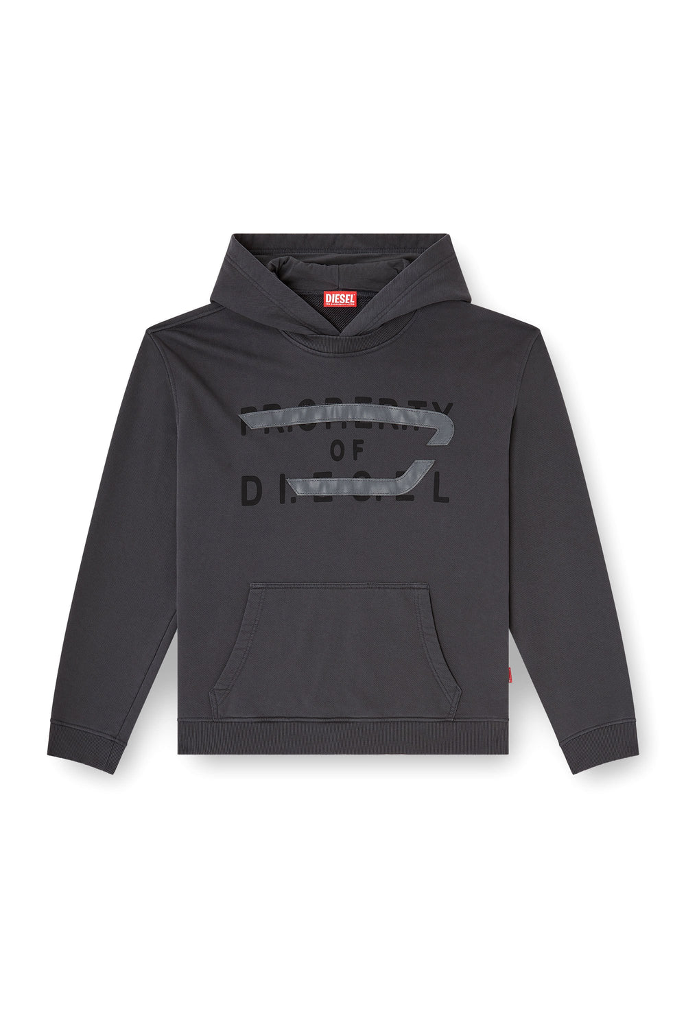 Men's Cotton hoodie with D appliqué Grey