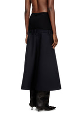 Women's Drop-waist skirt in neoprene-bonded fabric Blue