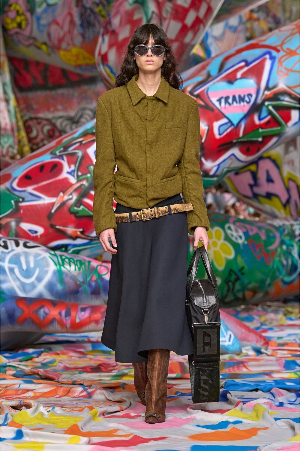 Women's Drop-waist skirt in neoprene-bonded fabric Blue