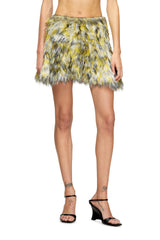 Women's Mini skirt in fluffy jacquard knit Multicolor