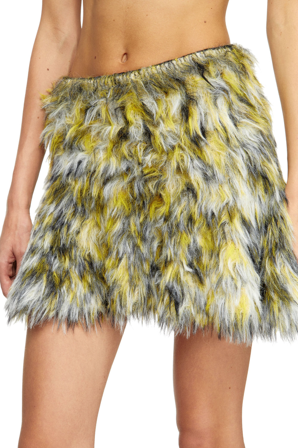 Women's Mini skirt in fluffy jacquard knit Multicolor