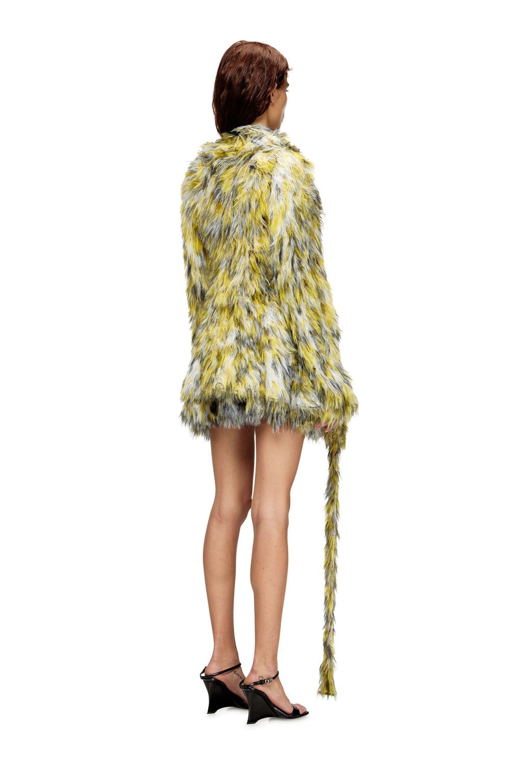 Women's Open-front cardigan in fluffy knit Multicolor