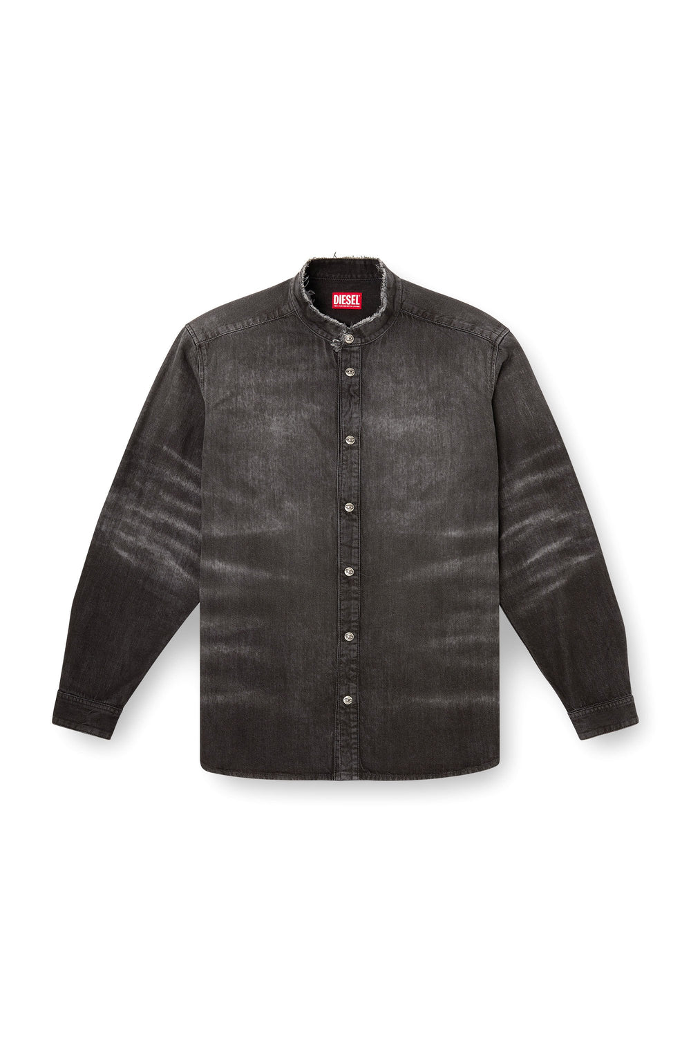 Men's Shirt in distressed honeycomb denim Grey
