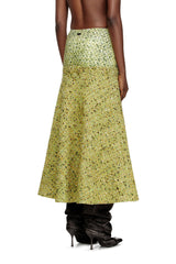 Women's Bouclé skirt with lycra waist Green