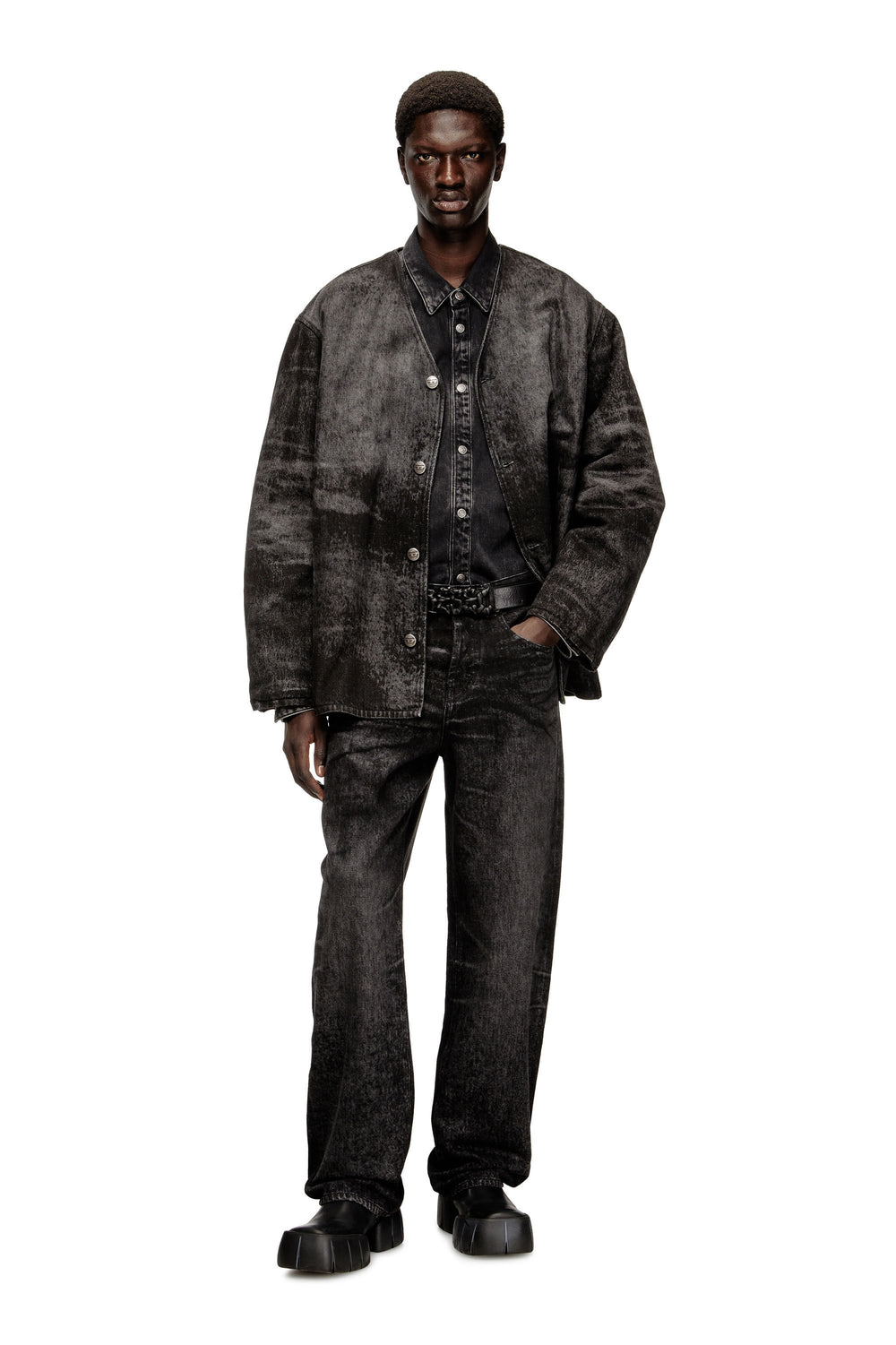 Men's Relaxed Jeans Black/Dark grey 2001 D-Macro