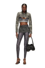 Women's Shrug in houndstooth-weave denim Multicolor
