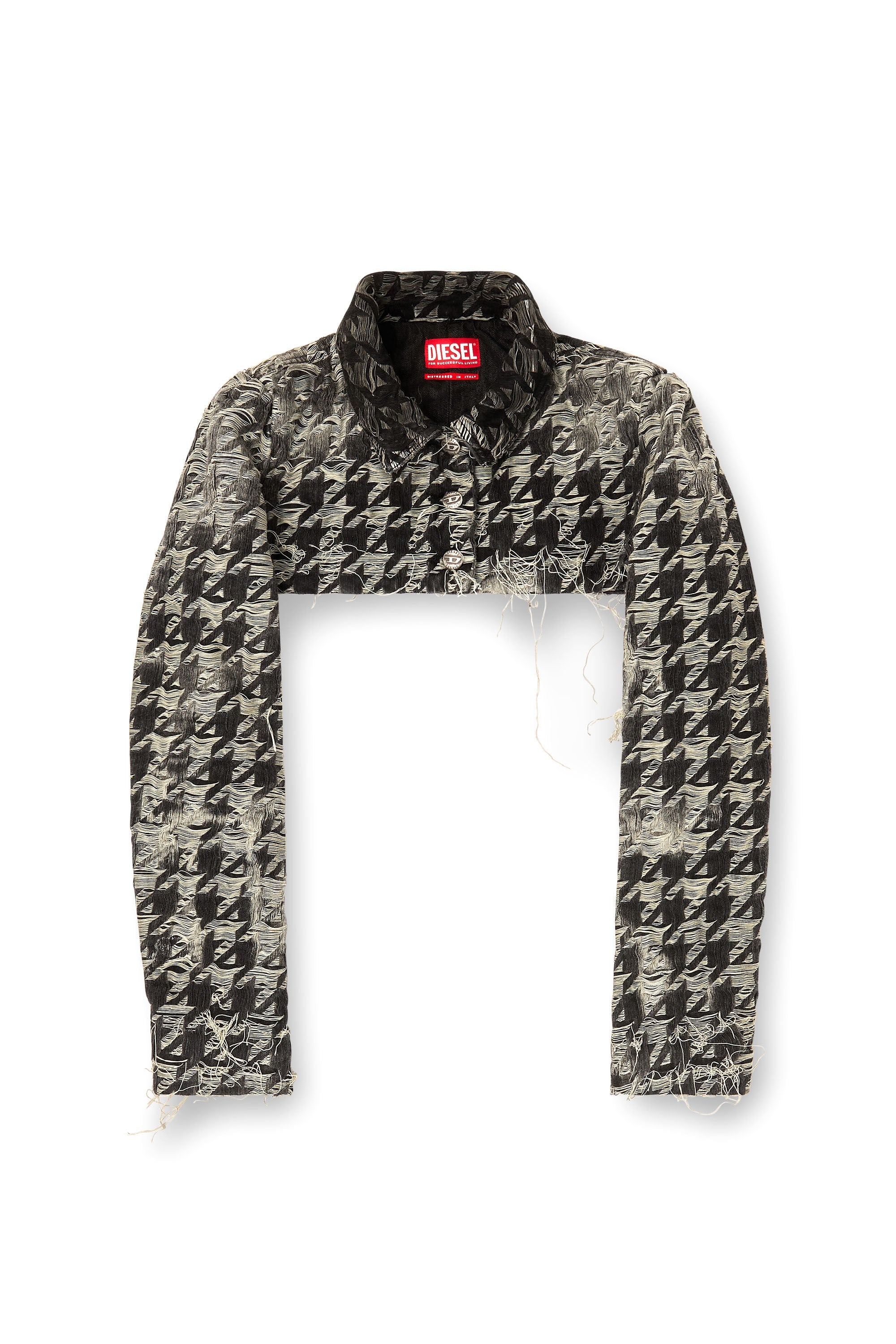 Women's Shrug in houndstooth-weave denim Multicolor