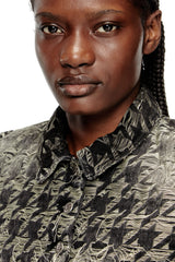 Women's Shrug in houndstooth-weave denim Multicolor