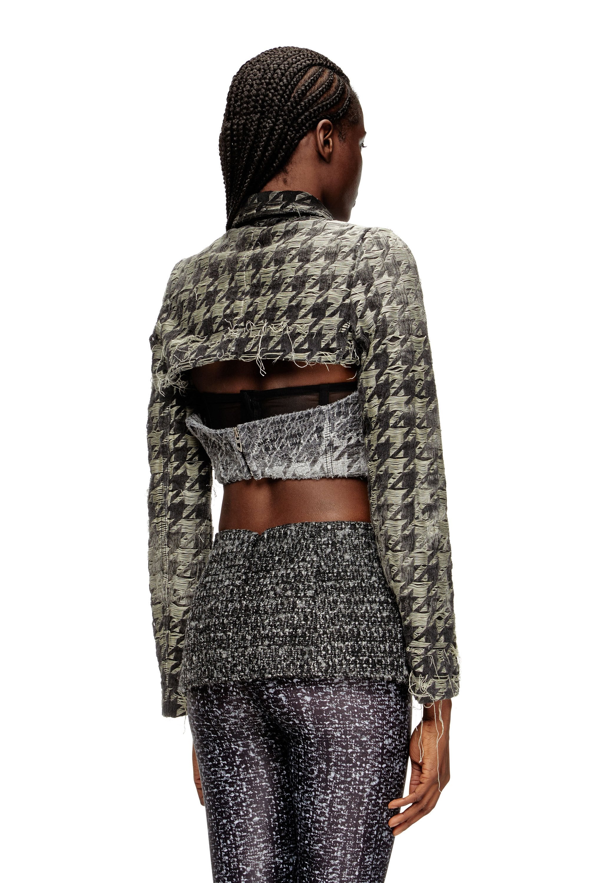 Women's Shrug in houndstooth-weave denim Multicolor
