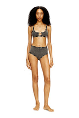 Women's Soft bra in cotton rib with jewel Oval D Grey