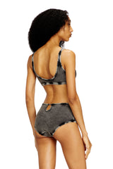 Women's Soft bra in cotton rib with jewel Oval D White