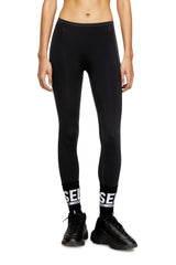 Women's Nylon leggings with cut-out back Oval D Black