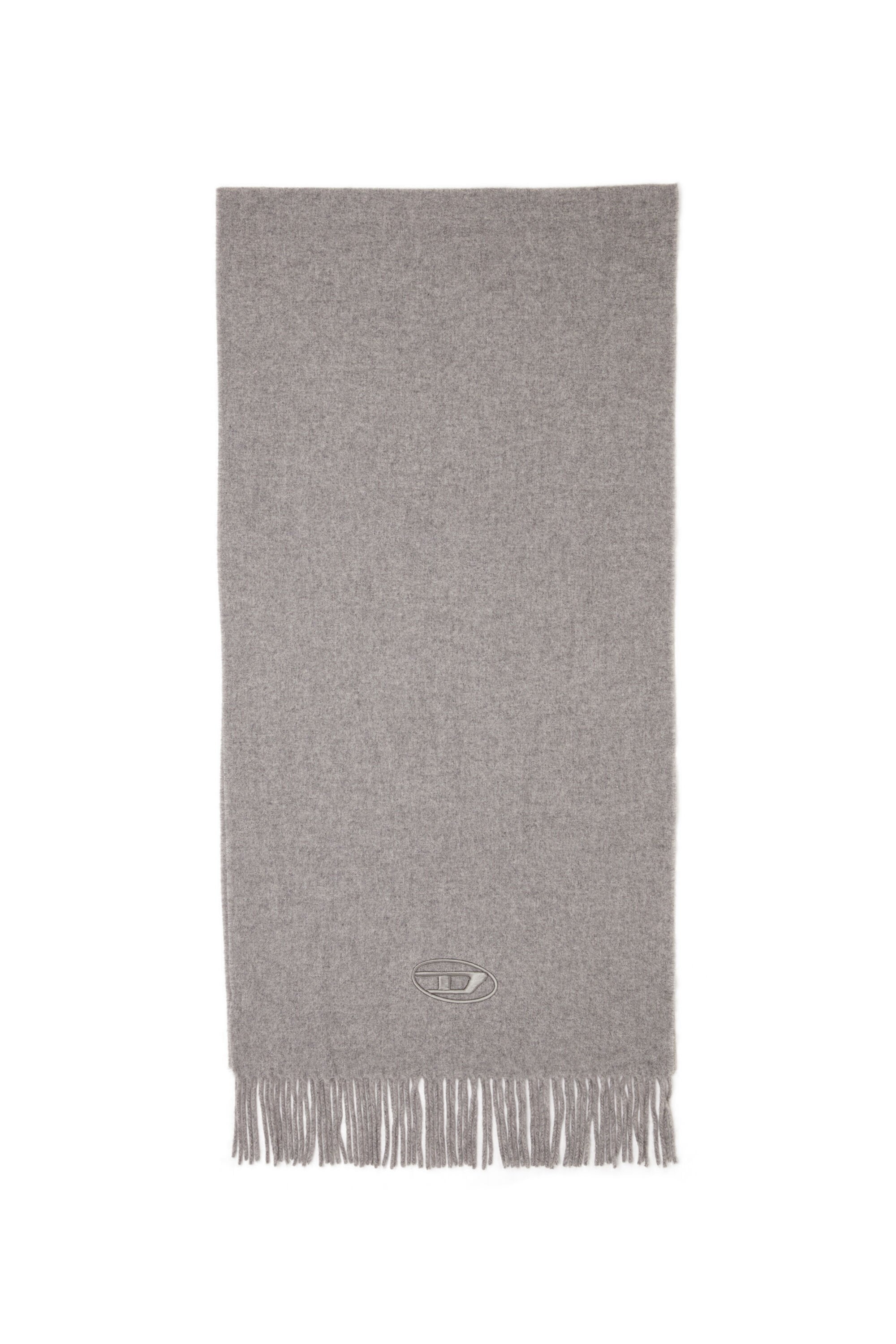 Men's Wool-blend scarf with fringed edges Black