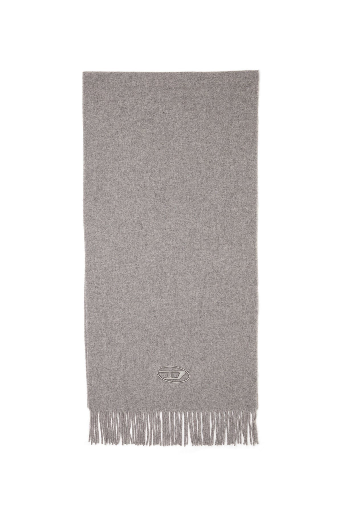 Men's Wool-blend scarf with fringed edges Black