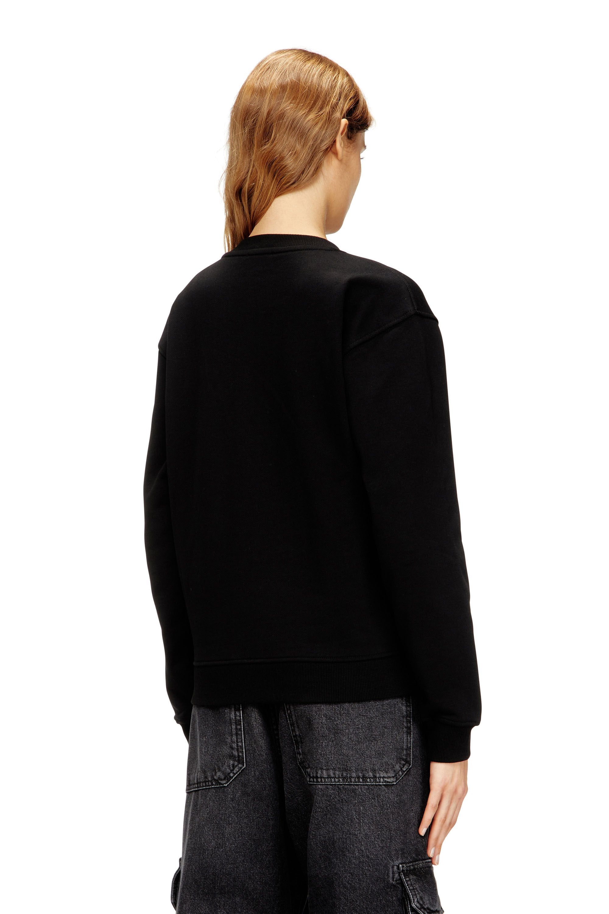 Women's Cotton sweatshirt with Oval D embroidery Black