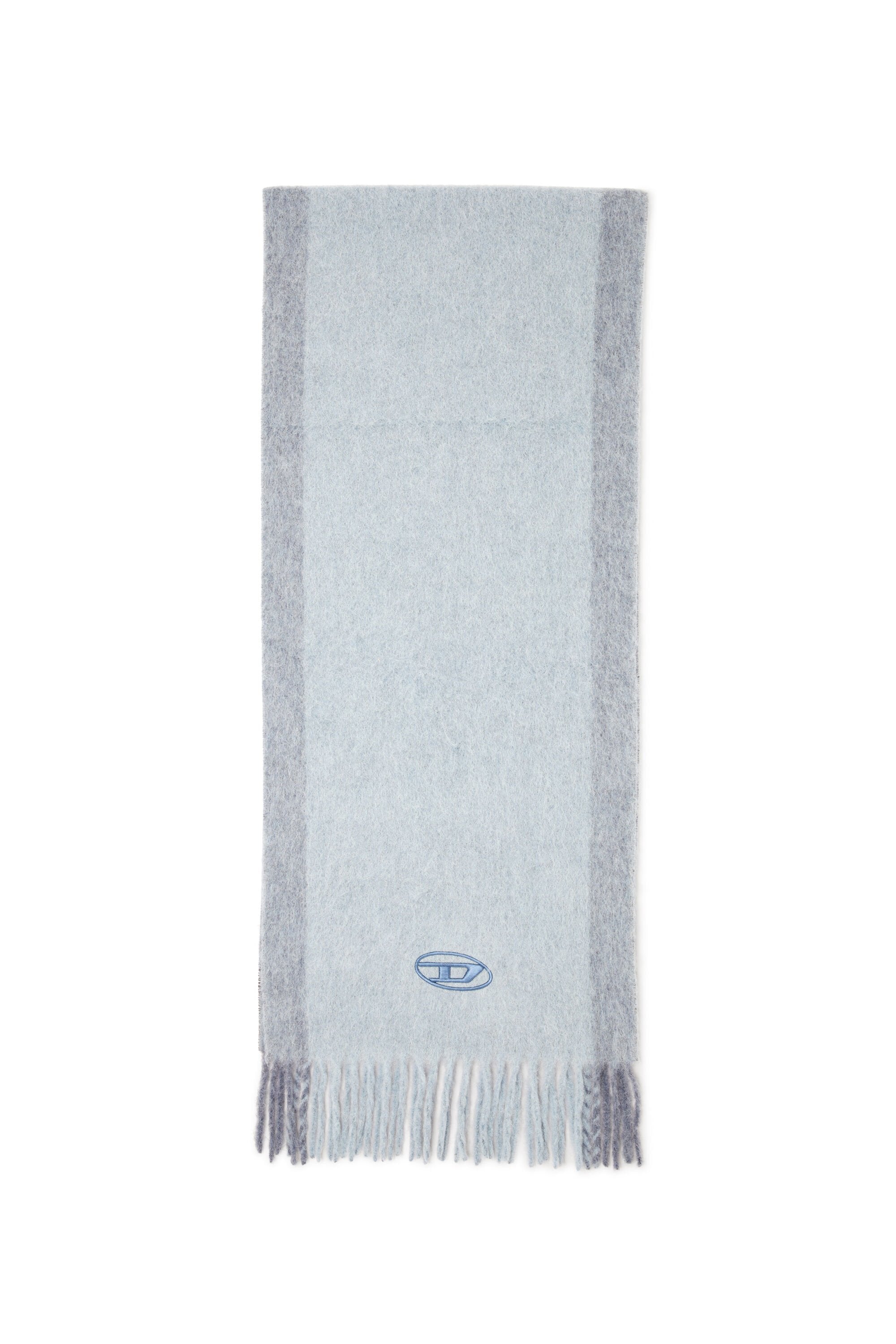 Men's Wool-blend scarf with contrast stripes Grey