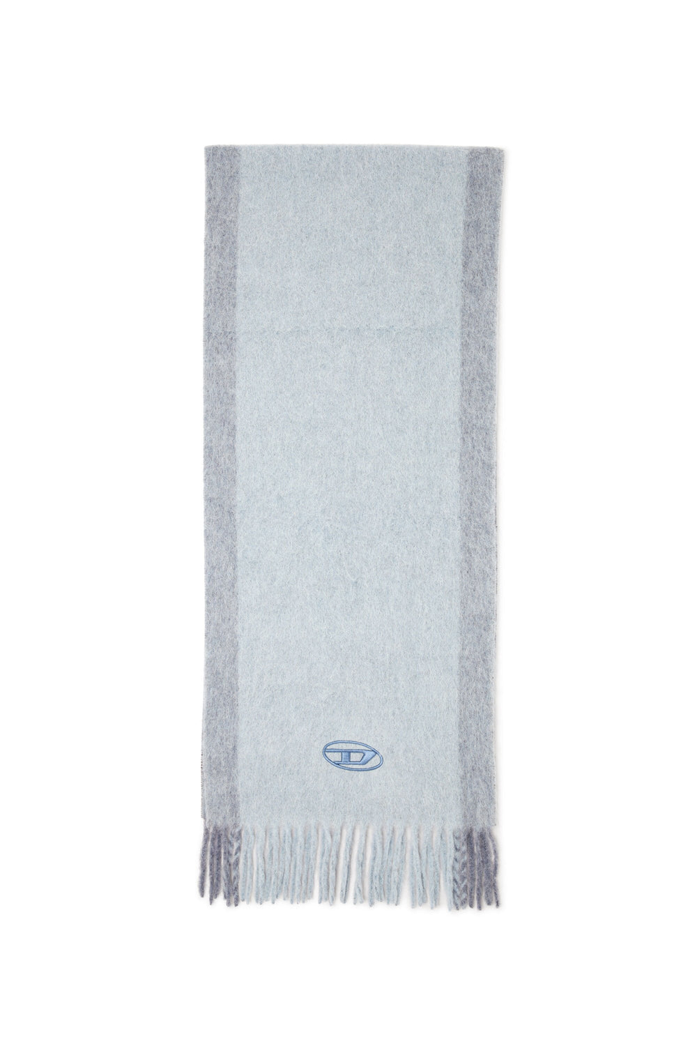 Men's Wool-blend scarf with contrast stripes Grey