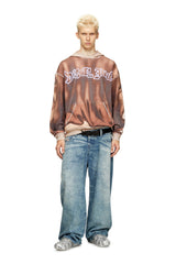 Men's Hoodie with graffiti print Brown