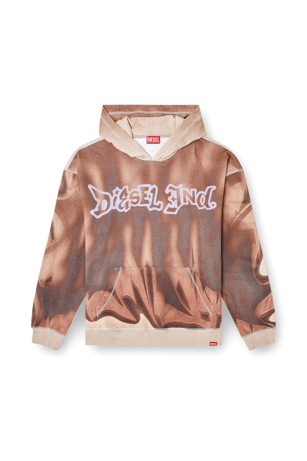Men's Hoodie with graffiti print Brown
