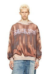 Men's Hoodie with graffiti print Brown