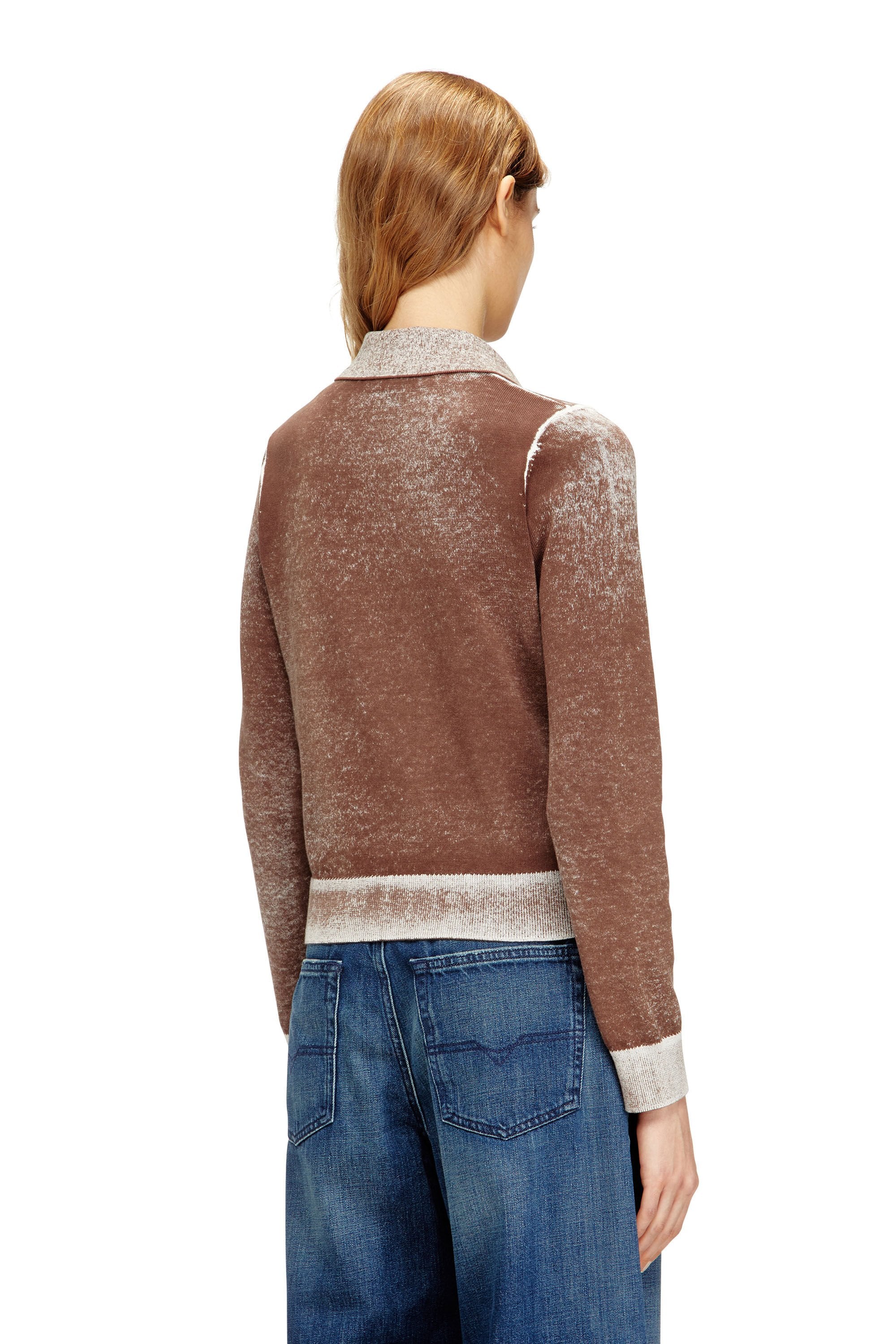 Women's Cardigan with faded reverse print Brown