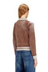 Women's Cardigan with faded reverse print Brown