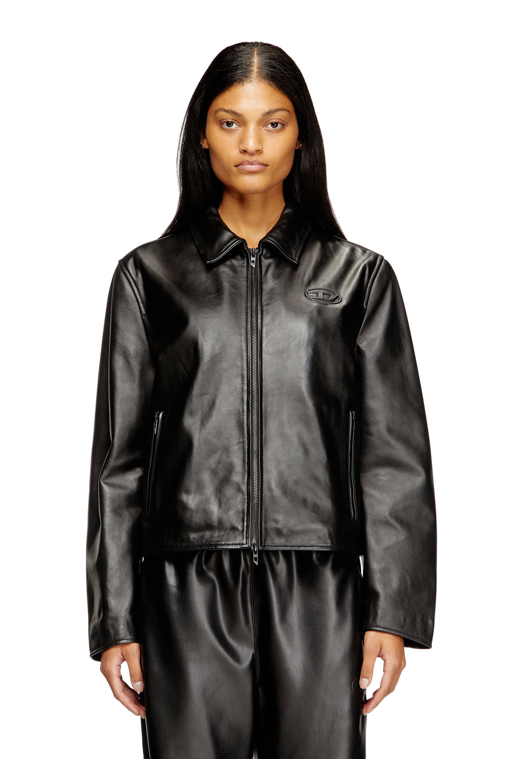 Women's Coach jacket in leather Black