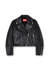 Women's Biker jacket in waxed leather Black