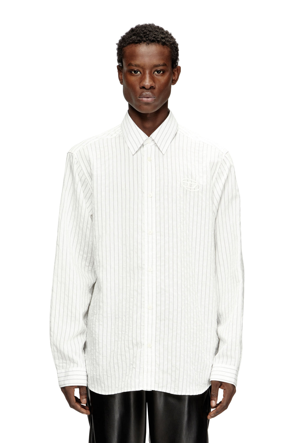 Men's Wool blend shirt with Oval D embroidery Multicolor