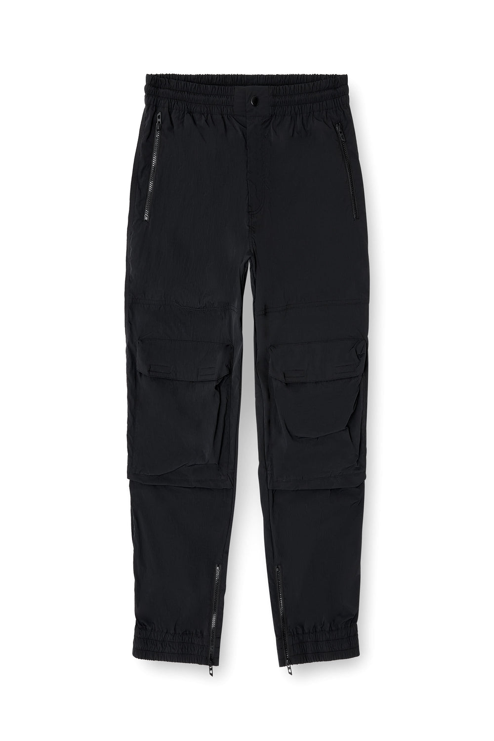 Men's Nylon pants with cargo pockets Black