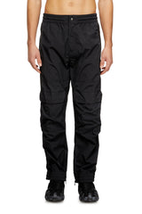 Men's Nylon pants with cargo pockets Black