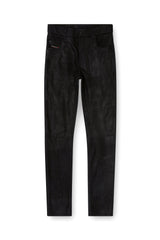 Men's Jean-cut leather pants Black