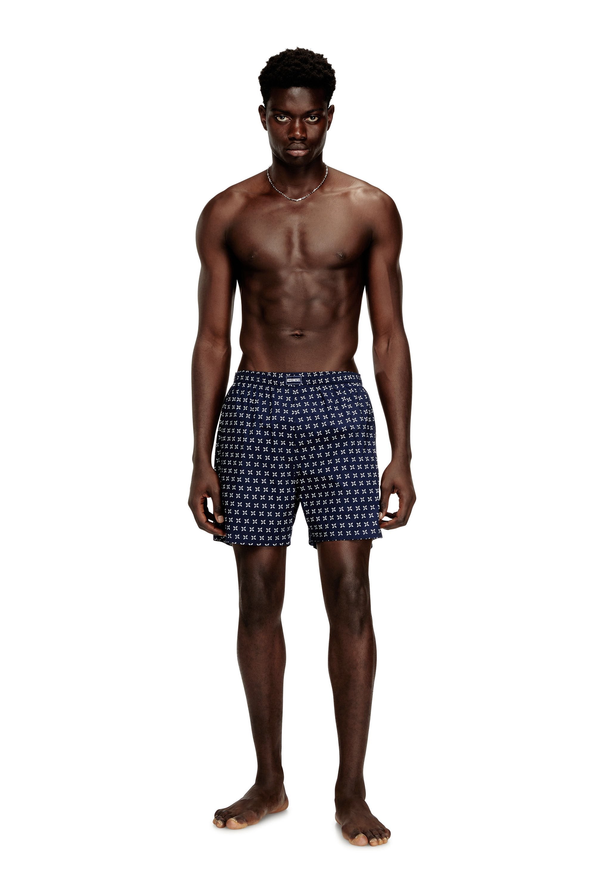 Men's 3-pack of cotton boxers with all-over print Blue