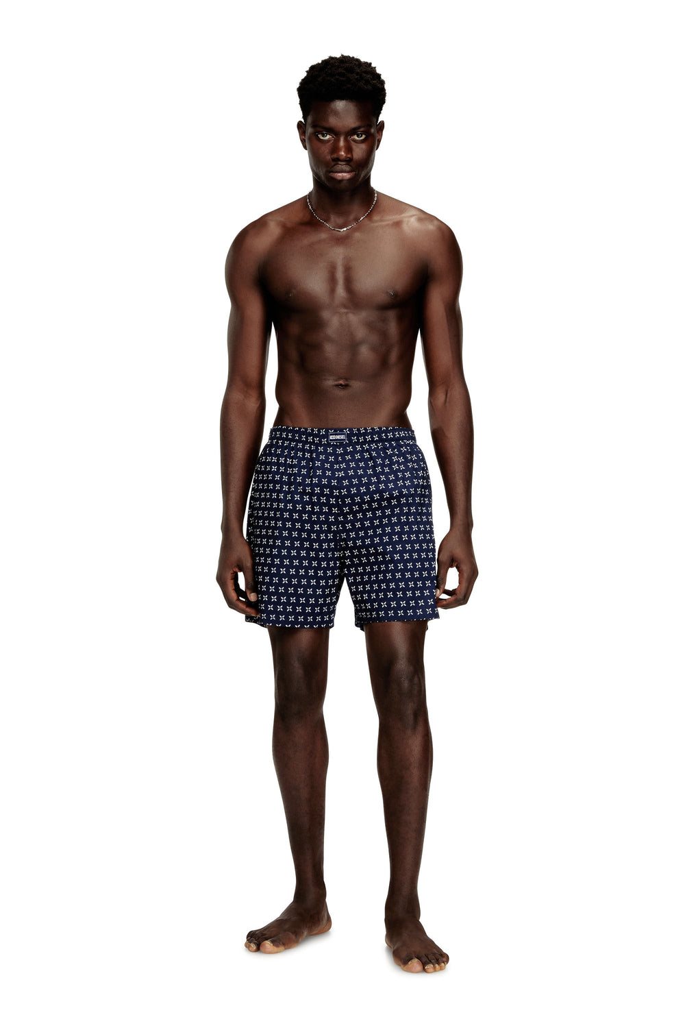 Men's 3-pack of cotton boxers with all-over print Blue