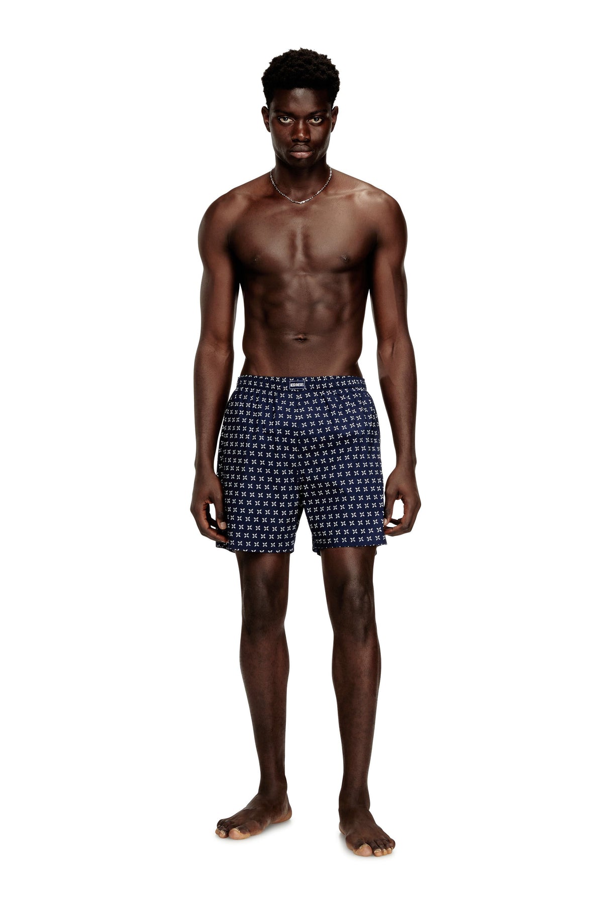 Men's 3-pack of cotton boxers with all-over print Blue
