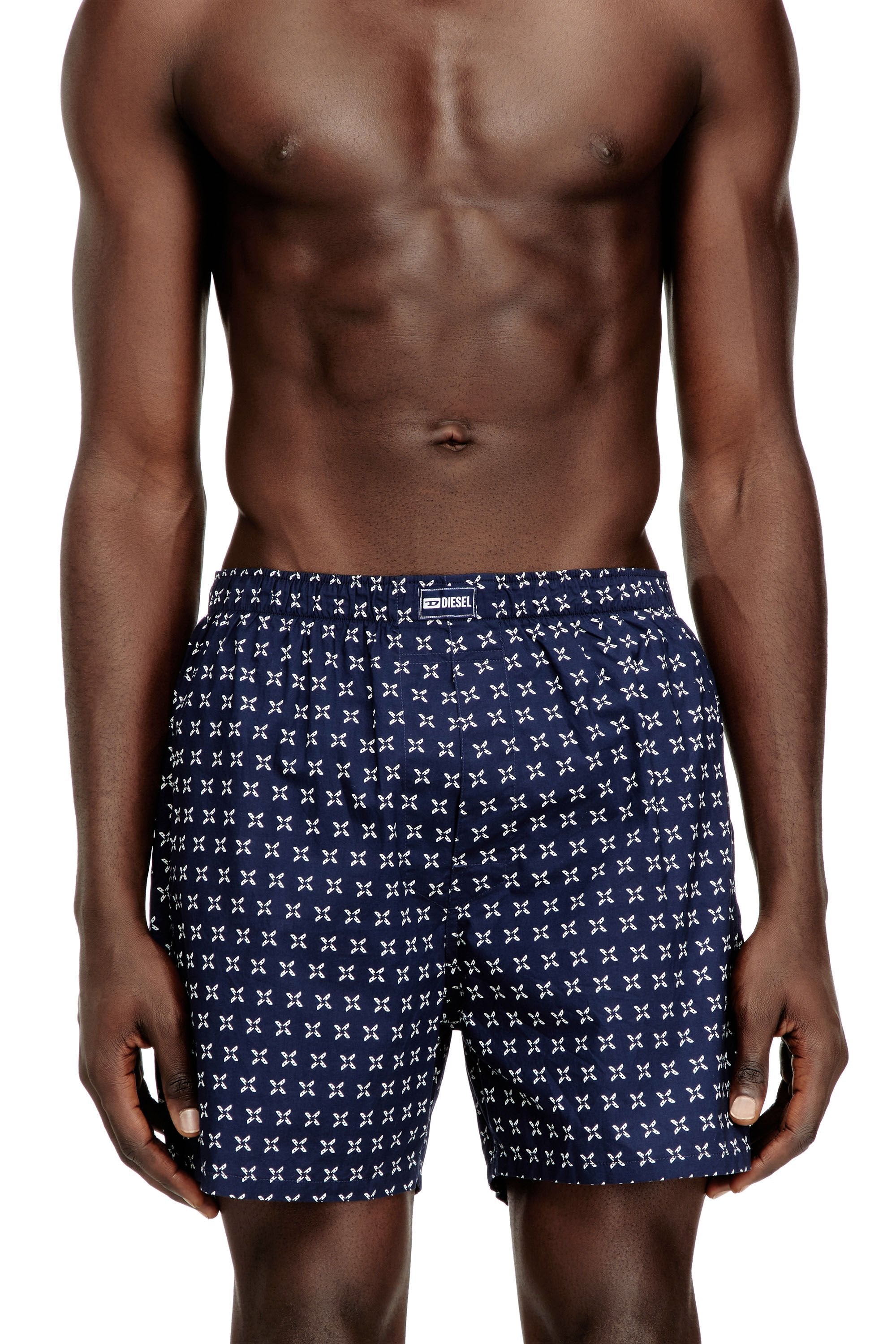 Men's 3-pack of cotton boxers with all-over print Blue
