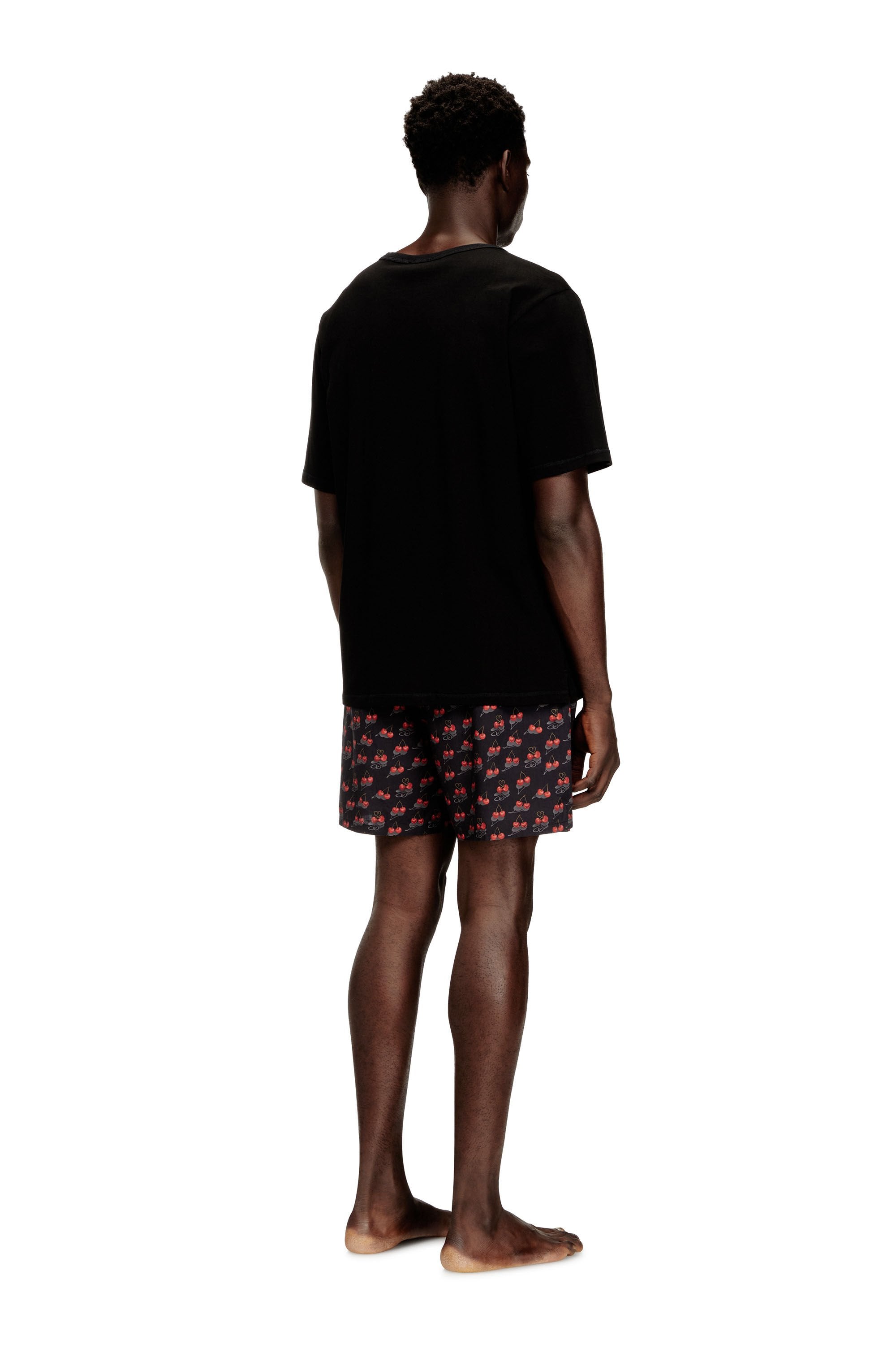 Men's Cotton pajama set with all-over print Black