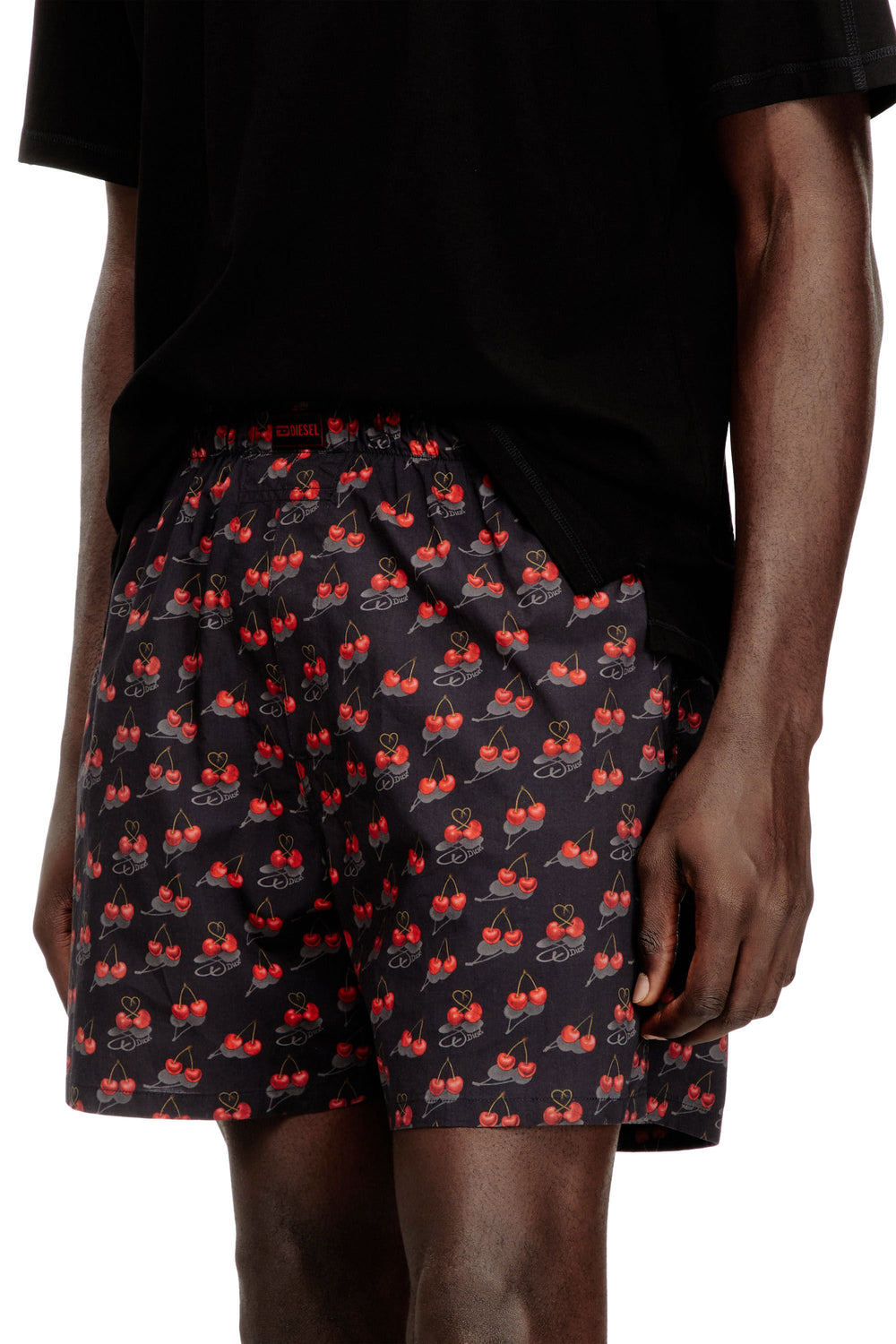 Men's Cotton pajama set with all-over print Black