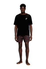 Men's Cotton pajama set with all-over print Black