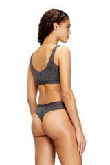 Women's Stretch-cotton bralette with metallic print Pink