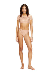 Women's Cropped T-shirt with metallic effect Pink